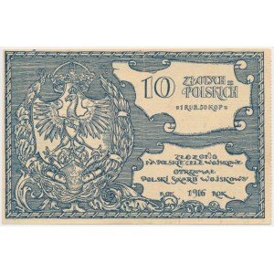 Polski Skarb Wojskowy, 10 złotych polskich = 1 rubel 50 kopiejek 1916