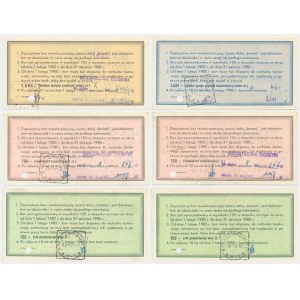 Depozytowy bon rewaloryzacyjny, zestaw 100-5.000 zł (6 szt.) - kasowane