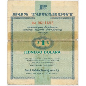 Pewex, 1 dolar 1960 - Dd - z klauzulą -