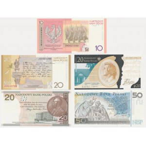 Set, billets de collection 10-50 zloty 2006-11 (5 pcs.)