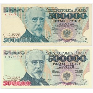 Zestaw, 500.000 złotych 1990-93 (2 szt.)