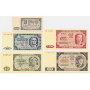 Set, 2-500 or 1948 (5 pièces)