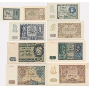 Ensemble, 1-500 or 1940-41 (9 pièces)