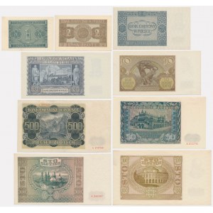 Ensemble, 1-500 or 1940-41 (9 pièces)