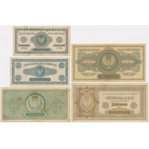 Zestaw, 10.000-1 milion marek 1922-23 (5 szt.)
