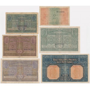Zestaw, 2-100 marek 1916 (6 szt.)
