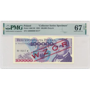 100.000 złotych 1993 - WZÓR - A 0000000 - No.0217 - PMG 67 EPQ