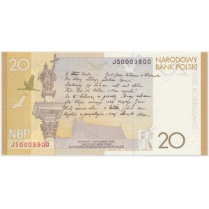 20 złotych 2009 - Juliusz Słowacki - JS 0003900 - niski numer -