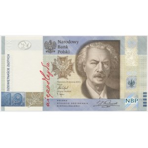19 zloty 2019 - 100e anniversaire de la PWPW - RP 0002911 - petit numéro -.