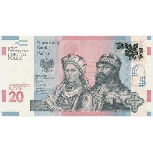 20 złotych 2015 - 1050 rocznica chrztu Polski -