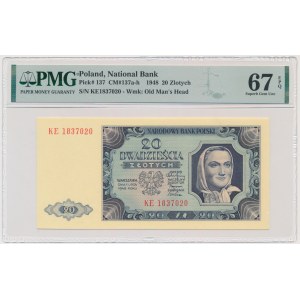 20 złotych 1948 - KE - PMG 67 EPQ