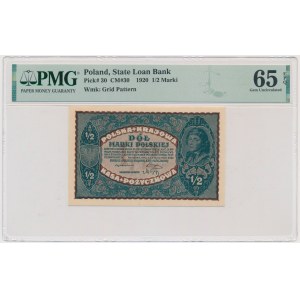 1/2 marki 1920 - PMG 65 EPQ