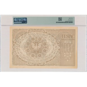 1.000 marek 1919 - Ser. ZA - duże S i szeroka numeracja - PMG 64
