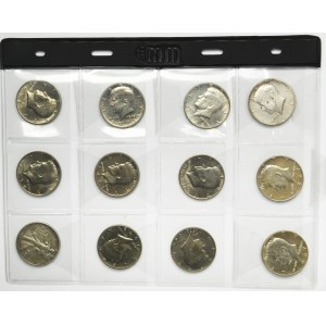 Set, USA, 1/2 Dollar 1943-1976 (12 pcs.)