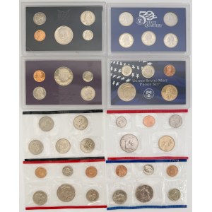 Set, USA, Vintage set 1971, 1987, 1992 and 2000 and 1/4 dollar set (42 pcs.)