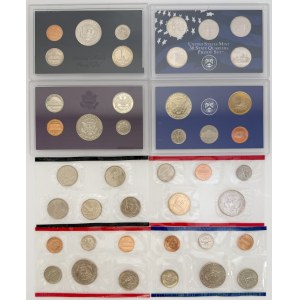 Set, USA, Vintage set 1971, 1987, 1992 and 2000 and 1/4 dollar set (42 pcs.)