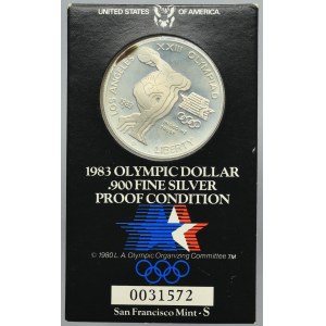 USA, 1 Dollar San Francisco 1983 S - XXIII Summer Olympic Games - Discobol