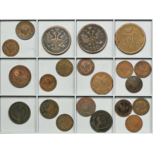 Set, Russia, Alexander II and Nicholas II, 1 Kopeck, 2 kopeck, 3 Kopeck and 5 Kopeck (21 pcs.)
