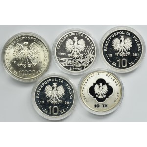 Zestaw, 10 złotych i 10.000 złotych (5 szt.)