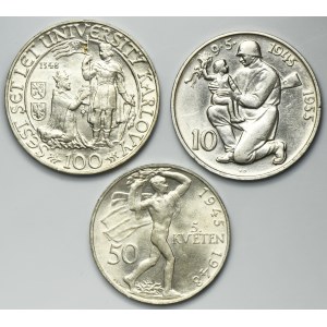 Set, Czechoslovakia, 10 Koron, 50 Koron and 100 Koron (3 pcs.)