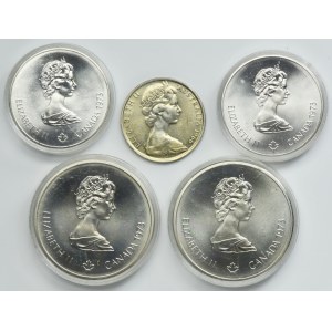 Set, Australia and Canada, Elizabeth II, 50 Cents, 5 Dollar and 10 Dollar (5 pcs.)
