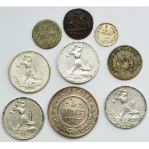 Set, Russia and Kingdom of Poland, Kopeck and 10 Groschen (9 pcs.)