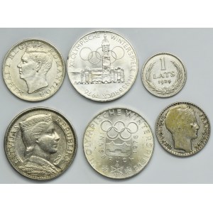 Set, Lithuania, Latvia, Romania, Austria and France, Mix of coins (6 pcs.)