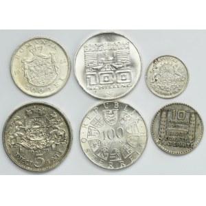 Set, Lithuania, Latvia, Romania, Austria and France, Mix of coins (6 pcs.)