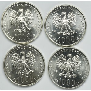 Zestaw, 1.000 złotych 1982 Jan Paweł II (4 szt.)
