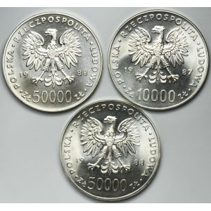 Zestaw, 10.000 złotych i 50.000 złotych (3 szt.)
