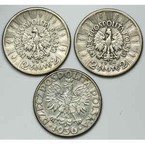 Set, Piłsudski et le voilier, 2 or (3 pièces).