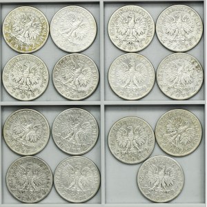 Zestaw, Głowa kobiety, 2 złote 1934 (15 szt.)