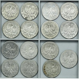 Zestaw, Głowa kobiety, 2 złote 1934 (15 szt.)