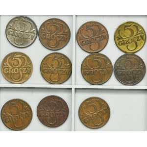 Zestaw, 5 groszy 1923-1939 (11 szt.)