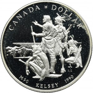 Canada, Elizabeth II, 1 Dollar Ottawa 1990 - Henry Kelsey