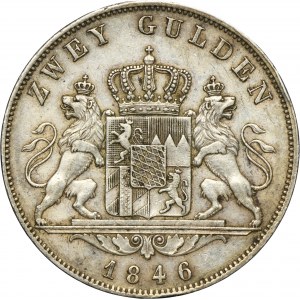 Germany, Bavaria, Ludwig I, 2 Gulden Munich 1846