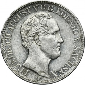 Germany, Saxony, Friedrich August II, Thaler Dresden 1851 F