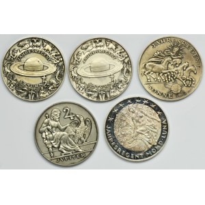 Set, Autriche, médailles du calendrier Jahresregent (5 pcs.)