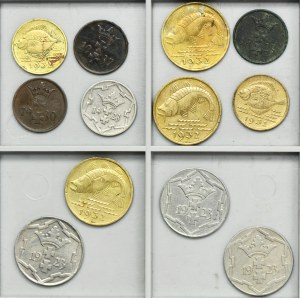 Set, Free City of Danzig, 1 pfennig, 5 pfennig and 10 pfennig (12 pcs.)