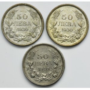 Set, Bulgaria, Boris III, 50 Leva (3 pcs.)