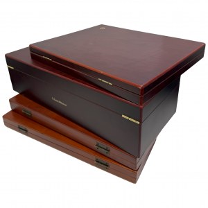 Set of wooden coin boxes (4 pcs.)