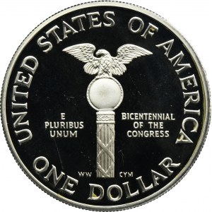 USA, 1 Dollar San Francisco 1989 S - Bicentennial of the Congress