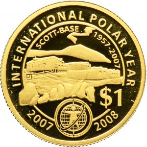 New Zealand, Elizabeth II, 1 Karlsfeld Dollar 2007 - International Polar Year