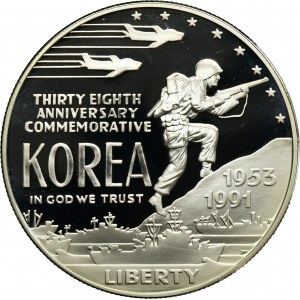 USA, 1 Dollar Philadelphia 1991 P - 38th Anniversary of the Korean War