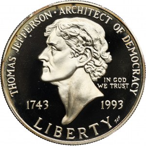 États-Unis, 1 dollar San Francisco 1993 S - Thomas Jefferson