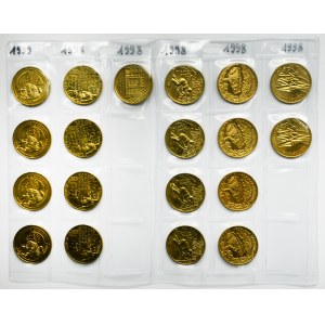 Zestaw, 2 złote GOLD NORDIC 1996-1999 (65 szt.)