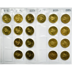 Zestaw, 2 złote GOLD NORDIC 1996-1999 (65 szt.)