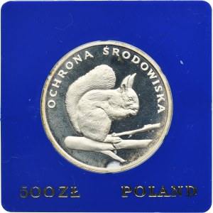 500 złotych 1985 Ochrona Środowiska Wiewiórka