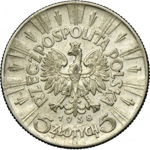 Pilsudski, 5 zlotys 1938