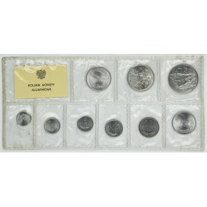 Zestaw, Polskie Monety Aluminiowe 1949-1975 (9 szt.)